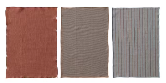 Cotton Tea Towel, Stitched Edge, Set of 3