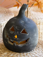 Black Clay Jack-O-Lantern, Small