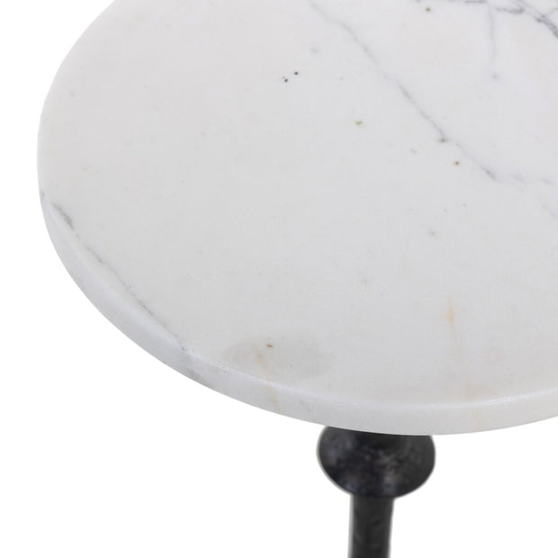 AS IS - Joey End Table, White Marble