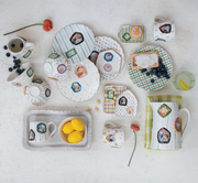 Stoneware Platter w/Ruffled Edge, White