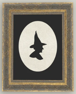 Witch Silhouette, Patina Gold Frame, 8x10
