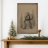 Saint Nick Walking Through Pines Art, 16x24