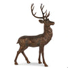 Bronze deer statue on a white background