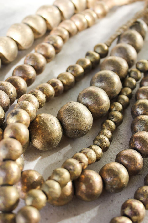 African Brass Beads, Four Sizes