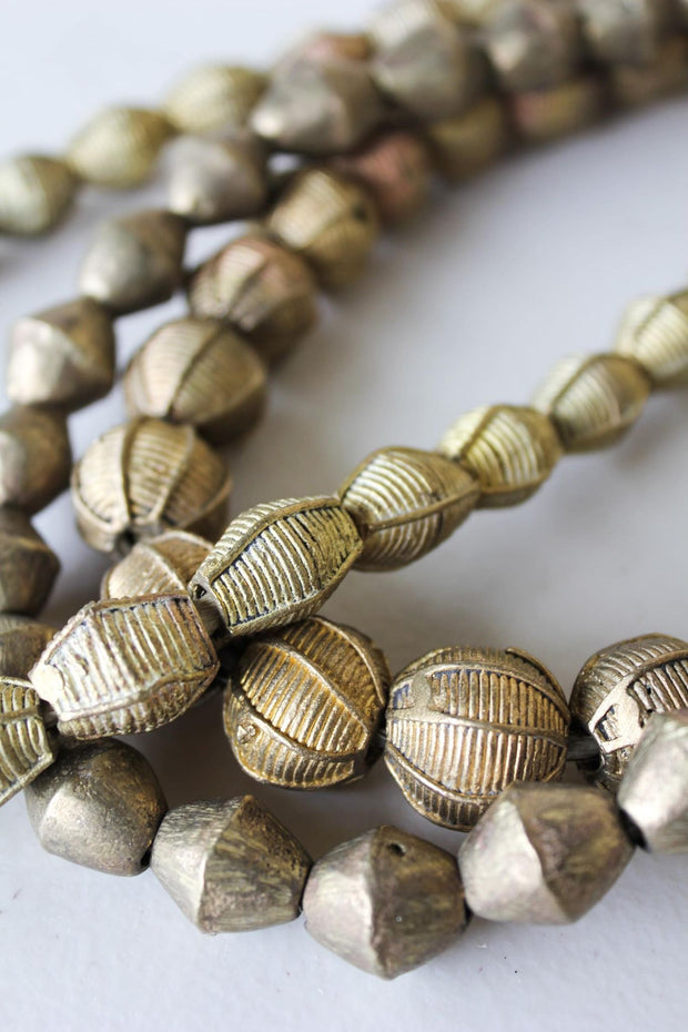 Embossed Brass Beads, Two Styles