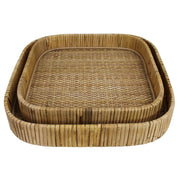 Square Rattan Tray, Two Sizes