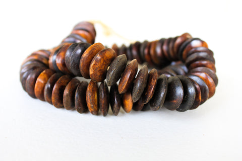 Brown Saucer Beads, Three Colors