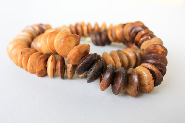 Two-Tone Brown Saucer Beads