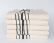 Black and Cream Striped Turkish Towel