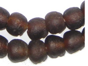 Dark Brown Recycled Glass Beads, Two Sizes