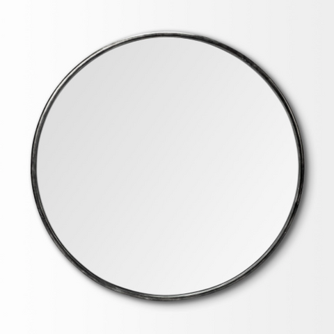 Bergamot Black Round Mirror