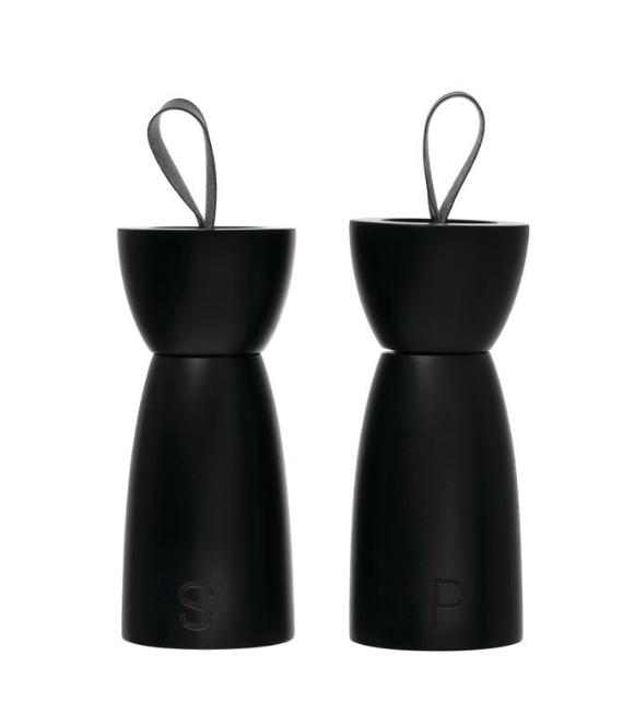 Black Rubber Wood Salt & Pepper Mills