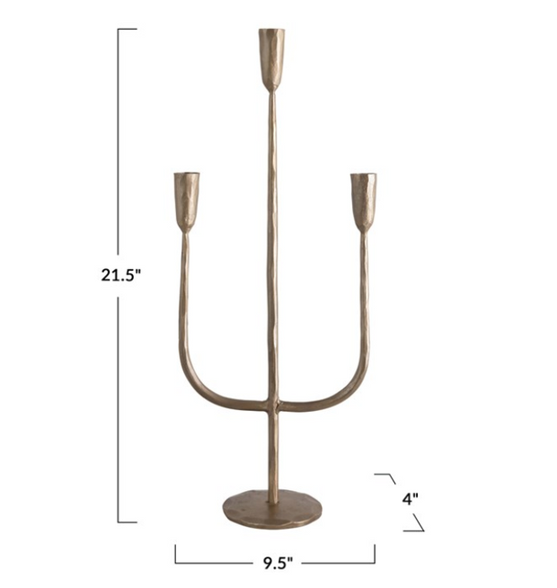 Hand-Forged Brass Candelabra