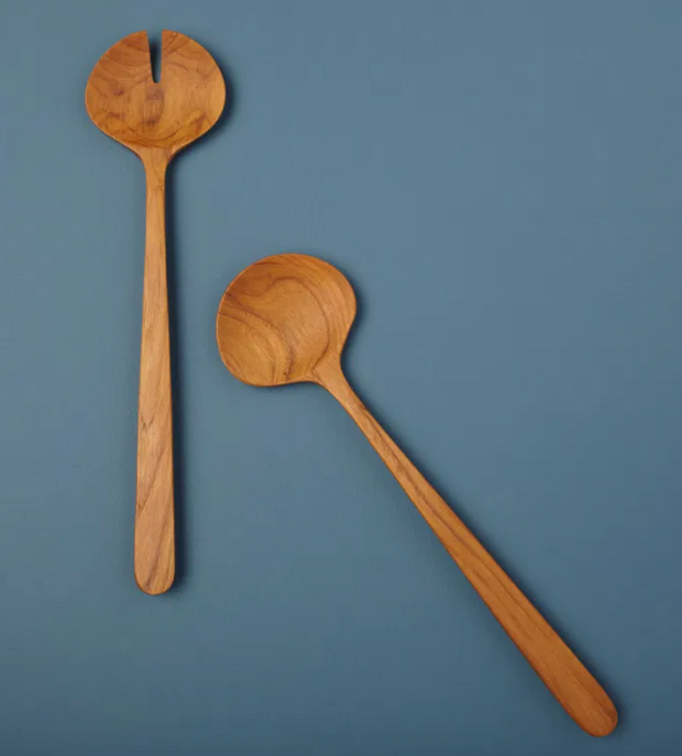 Oval Teak Wood Serving Set