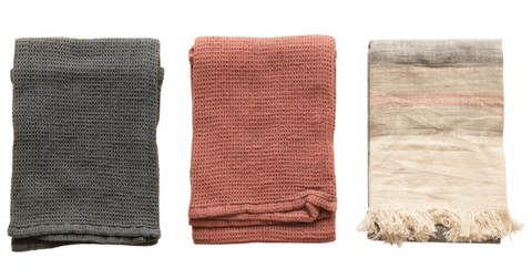 Multi-Color Cotton Tea Towels, Three Colors
