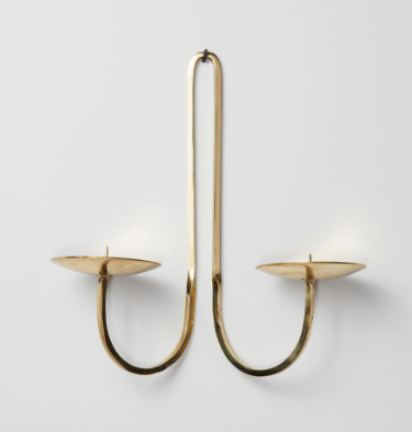 Two Arm Brass Candle Holder