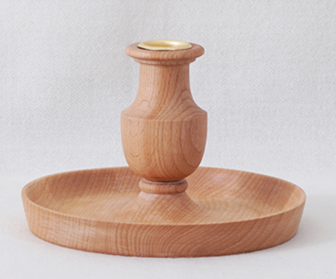 Beechwood Candlestick with Tray
