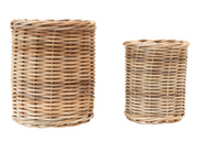 Woven Wicker Canister, Two Sizes