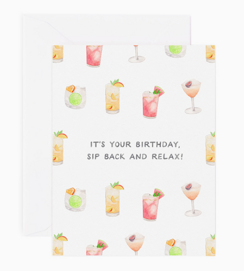 Sip Back and Relax Birthday Card