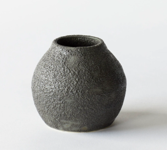 Pebbled Black Vase