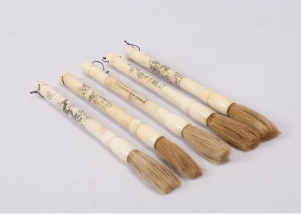 Painted Bone Abacus Brush