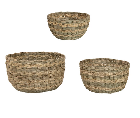 Natural Seagrass Basket, Three Sizes