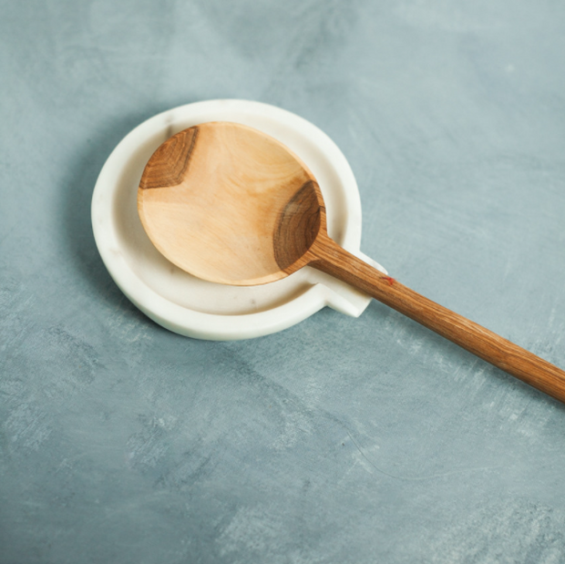 Round Marble Spoon Rest