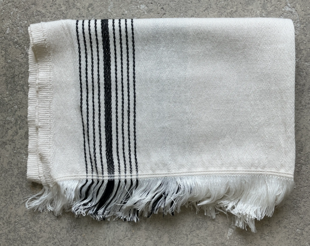 Black Striped Turkish Hand Towel
