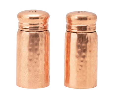 Copper Salt and Pepper Shakers, Set of Two