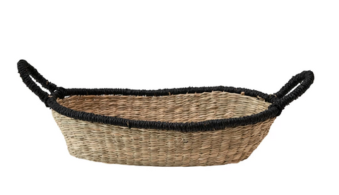 Seagrass Basket with Black Rim