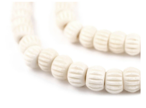 Carved Cream Bone Beads