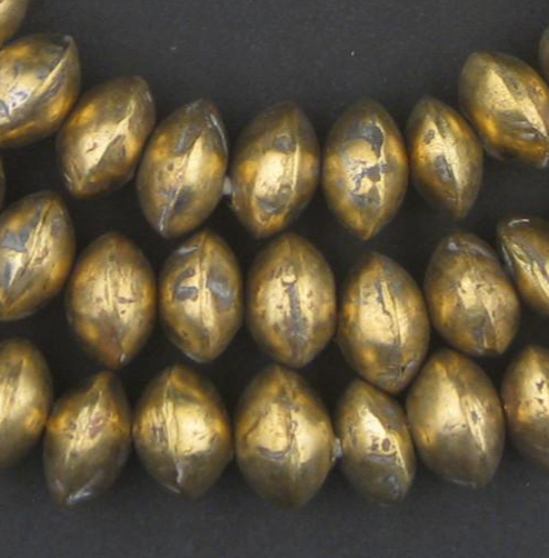 Mali Small Brass Bicone Beads