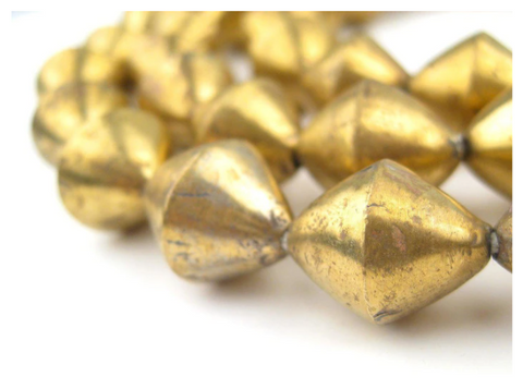 Mali Large Brass Bicone Beads