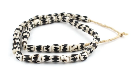 Chevron Batik Bone Beads