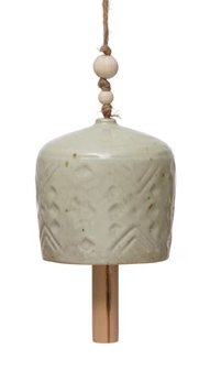 Stoneware Bell with Beads, Four Styles