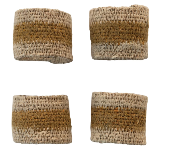 Seagrass Napkin Rings, Set of Four