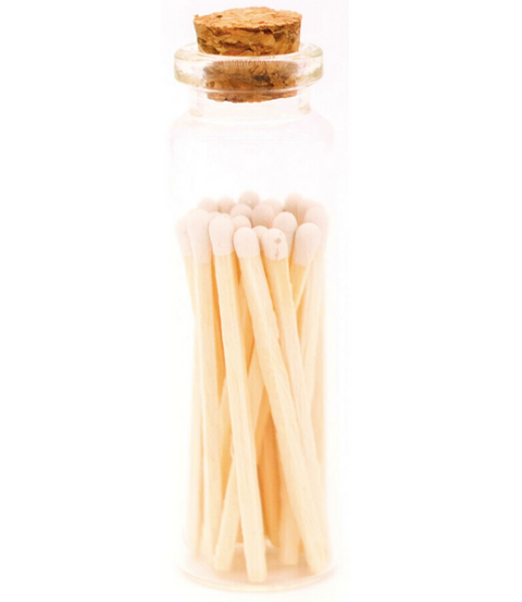White Tip Matches in Jar, Two Sizes