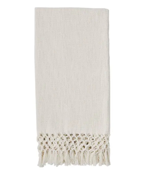 Olivette White Throw Blanket