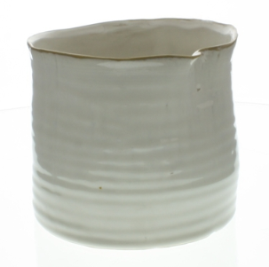 Pinched-Edge Ceramic Vase, Two Sizes