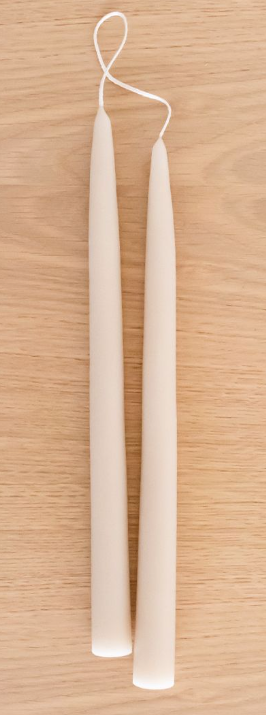 Dipped Taper Candle, Parchment