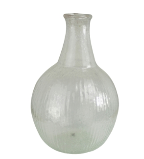 Round Bottle Seeded Glass Vase