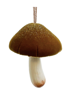 Velvet Mushroom with Glitter Ornament