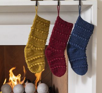 Wool Knit Stocking, 3 Colors - Holiday
