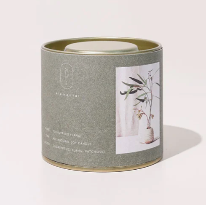 Eucalyptus Ylang Natural Glass Candle, Two Sizes