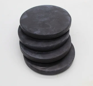 Black Marble Round Coaster, Set of Four