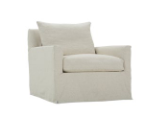 Lilah Swivel Slipcover Glider Chair and Ottoman