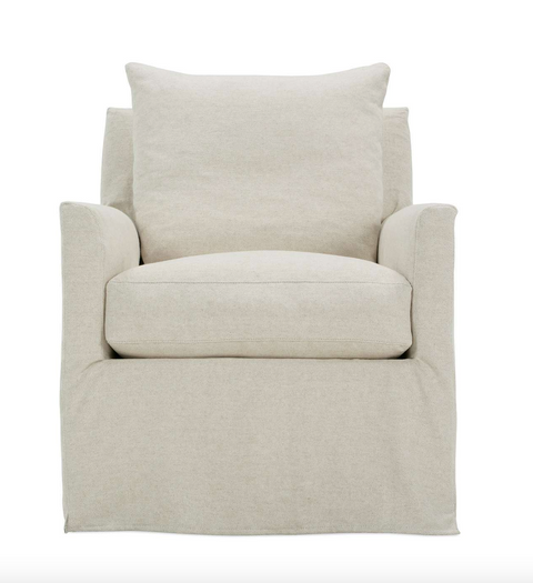 Lilah Swivel Slipcover Glider Chair and Ottoman