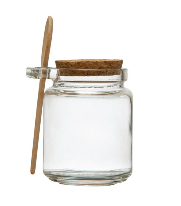 Glass Jar w/ Cork Lid & Wood Spoon