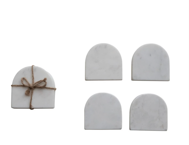 Arched Marble Coasters, Set of Four