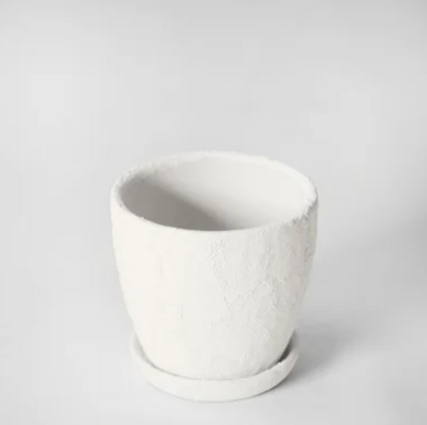 White Ceramic Planter, two sizes